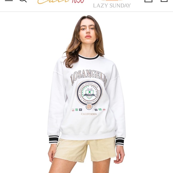 Vintage Style Los Angeles Sweatshirt Crewneck Lazy Sunday soft comfortable Sz XL - Picture 1 of 7
